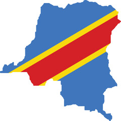 Democratic Republic of the Congo Flag in Map, Democratic Republic of the Congo Map with Flag, Country Map, Democratic Republic of the Congo Map with Flag, Nation Flag Democratic Republic of the Congo