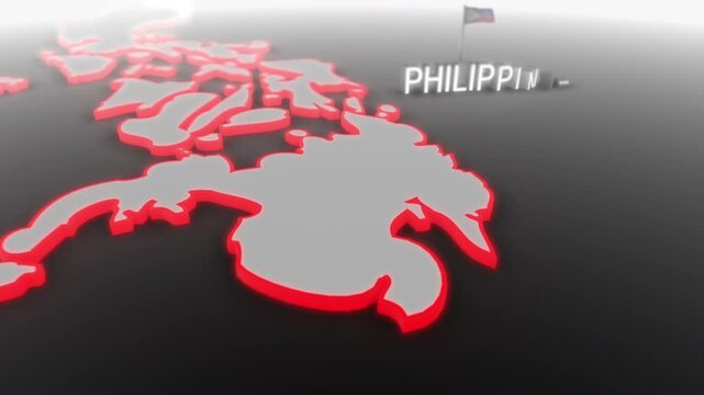 3d animated map of Philippines gets hit and fractured by the text &ldquo;Violence&rdquo;
