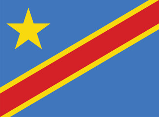 Democratic of the Congo Sign, Democratic Republic of the Congo Flag, National Flag of Democratic Republic of the Congo, Republic of Democratic Republic of the Congo