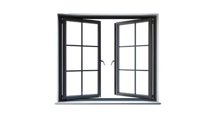 Fototapeta premium Elegant Modern House Window: Minimal Design for Interior Decoration and Open Office Glass Frame