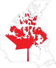 Canada Flag in Map, Canada Map with Flag, Country Map, Canada Map with Flag, Nation Flag Canada