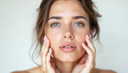 Cosmetics skincare concept | Healthy facial skin portrait.