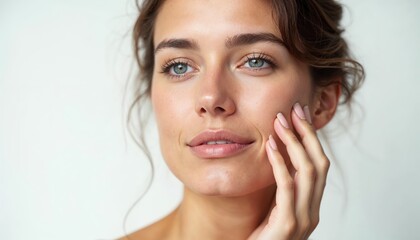 Fototapeta premium Cosmetics skincare concept | Healthy facial skin portrait.