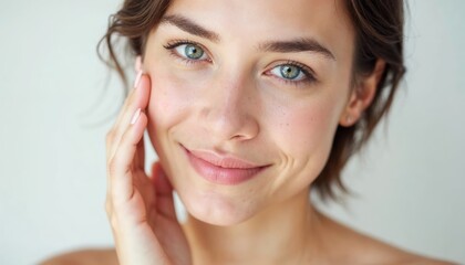 Cosmetics skincare concept | Healthy facial skin portrait.