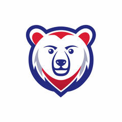 Minimalist Bear Logo Clean, Creative Icon on White Background, 2D Vector Art