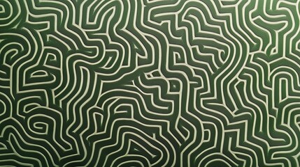 A green and white pattern of small maze-like shapes, resembling the texture of fabric or material with fine lines and curves