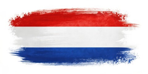 Abstract Holland flag with brush stroke paint , Netherlands, Dutch, Holland, flag, brush stroke, painting, art, abstract, red