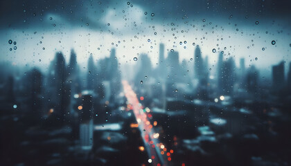 Raindrops on a window glass