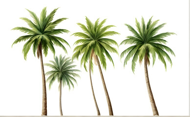 Fototapeta premium green palm trees on a white background