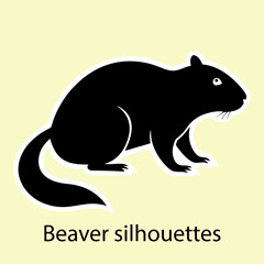 Beaver silhouettes illustration.eps