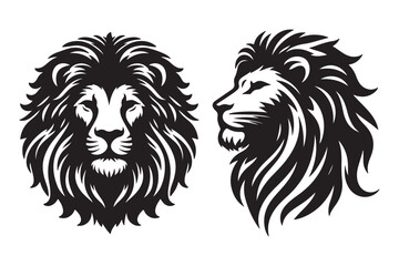 lion head silhouette vector illustration