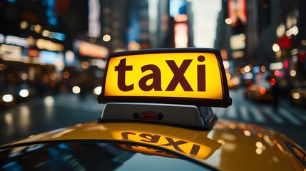 close-up taxi brightly, light