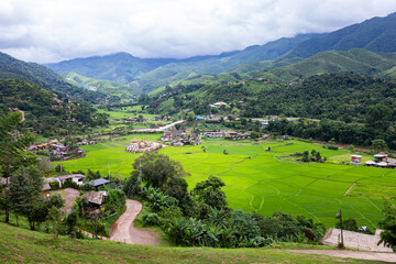 Beautiful landscape of Sapan Village in Nan Province, Thailand.