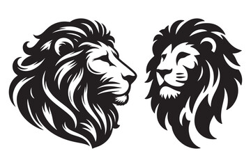lion head silhouette vector illustration