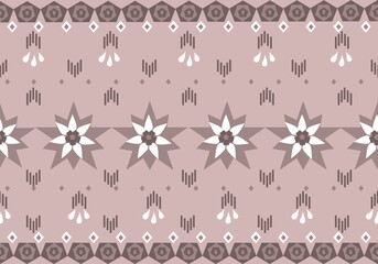 Fabric ikat with flowers pattern 