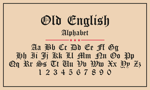 Classic old english font alphabet Gothic style. Perfect for formal designs, certificates. Classic college western font alphabet. Athletic department typeface, varsity stylish font alphabet	