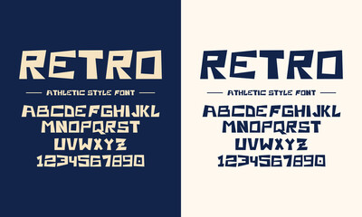 Classic retro college font alphabet. Varsity sport font in western style for baseball, football or basketball logo, brand and t-shirt. Athletic department typeface, varsity stylish font alphabet	