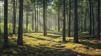 Naklejka premium Forest of calm and relaxation