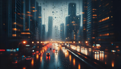 Fototapeta premium Raindrops on a window glass