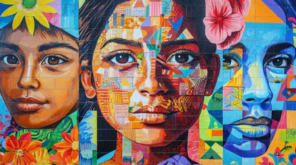 Vibrant Mural Celebrating Hispanic Heritage and Community Identity