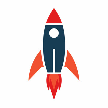 recommend clip art: Minimalist Rocket Logo - Vector Art on White Background