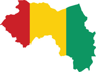 Guinea Flag in Map, Guinea Map with Flag, Country Map, Guinea Map with Flag, Nation Flag Guinea
