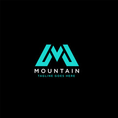 Mountain logo icon, M logo, mountain adventure logo, company logo,