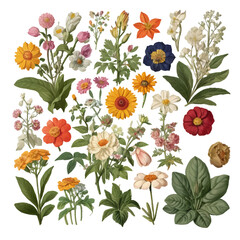 Flowers floral pattern on white background