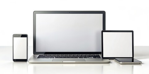 Isolated devices mockup with smartphone, laptop, and tablet, mockup, devices, isolated, smartphone, laptop