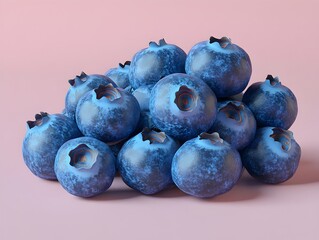 Obraz premium Pile of Blueberries on Deep Blue Background - Perfect for Healthy Eating and Nutritional Advertising