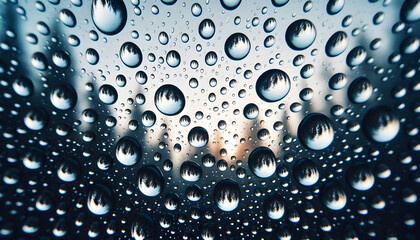 Raindrops on a window glass