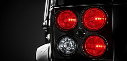 Close-up of the rear LED light of a modern car on a dark background (3D illustration)