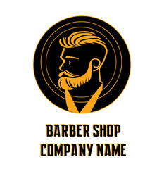 logo barber shop black end yellow