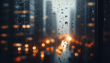 Obraz premium Raindrops on a window glass