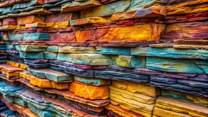 Colorful rock layers stacked over time, creating a fascinating texture , geology, rocks, formation, strata, sedimentary