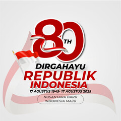 Happy Indonesian Independence Day 2025 with the Pondok Ri 80 Vector Logo