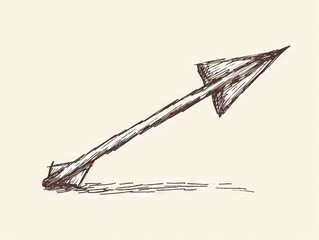 A drawing of an arrow pointing up in the air