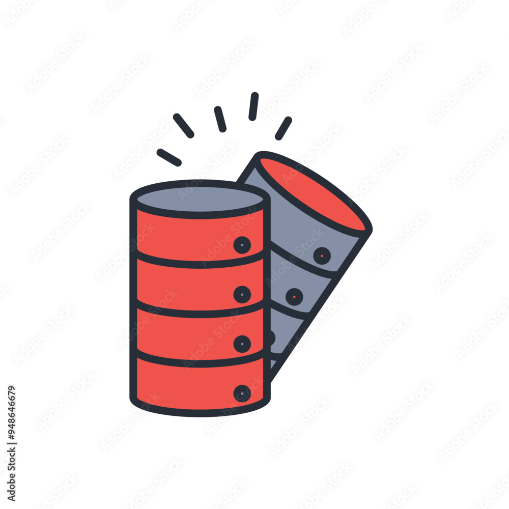 Aufkleber database icon. vector.editable stroke.linear style sign for use web design,logo.symbol illustration.