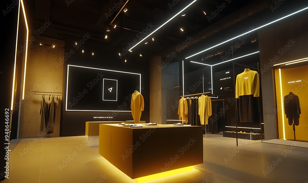 Aufkleber Live-Streamed Fashion Sale Platform with AI-Driven Recommendations and Interactive Customization, Energetic and Engaging Environment, Photo Realistic