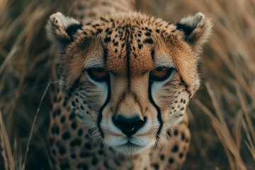 Obraz premium Close-Up of a Majestic Cheetah in Natural Habitat - Wildlife Photography