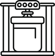 Line icon of a chemical reactor, representing industrial processes and chemical engineering concepts