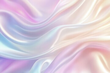 silky fabric folds, smooth flowing fabric texture with blend of pastel colors including pink blue purple yellow, soft gradient, colorful background. Visual element in website design for luxury brands.