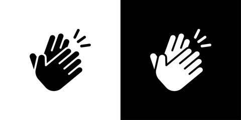 Obraz premium Clapping hand icon Flat fill set collection