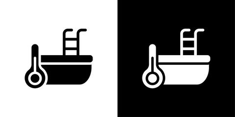 Cold plunge icon Flat fill set collection