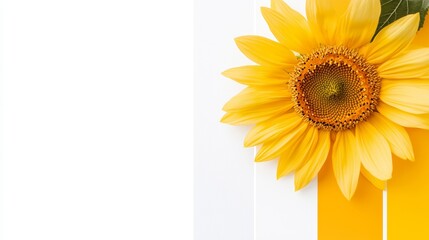Sunflower yellow summer color palette, bright and cheerful tones, floral swatch, isolated on white background