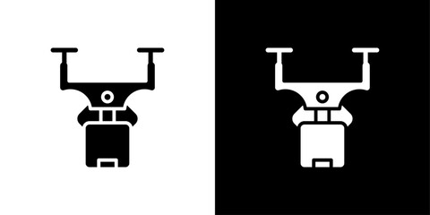 drone delivery icon Flat fill set collection