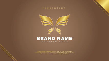 Bird wings Logo design, Bird Logo design, Angel wings Logo design, Golden birdwings Logo design 