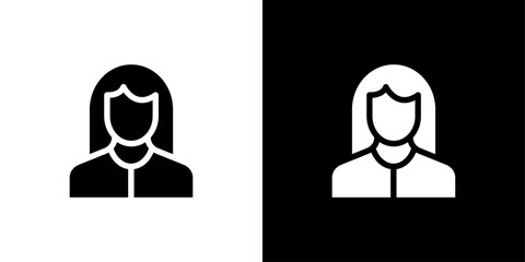 Female Avatar icon Flat fill set collection