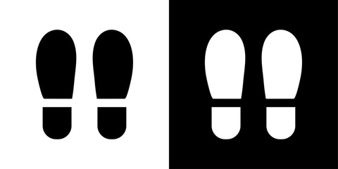 Footprints icon Flat fill set collection