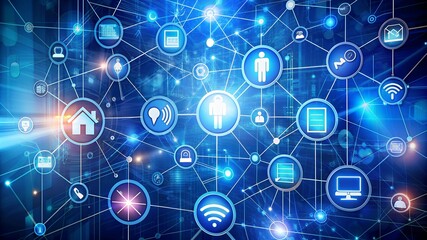 Smart Home Network: Connected & Secure Stock Image High-Resolution